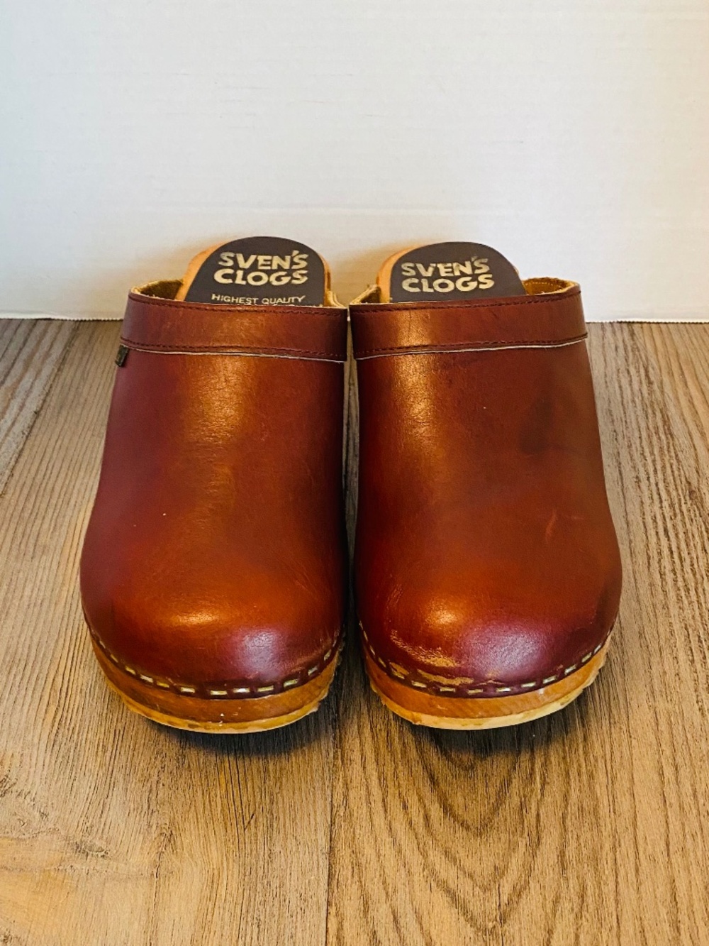 Sven's, Womens Handmade leather/ Wood Clogs, 10.5-11 /42.